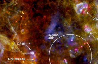 Click en la imagen para verla más grande Cygnus X vista por el Observatorio Herschel