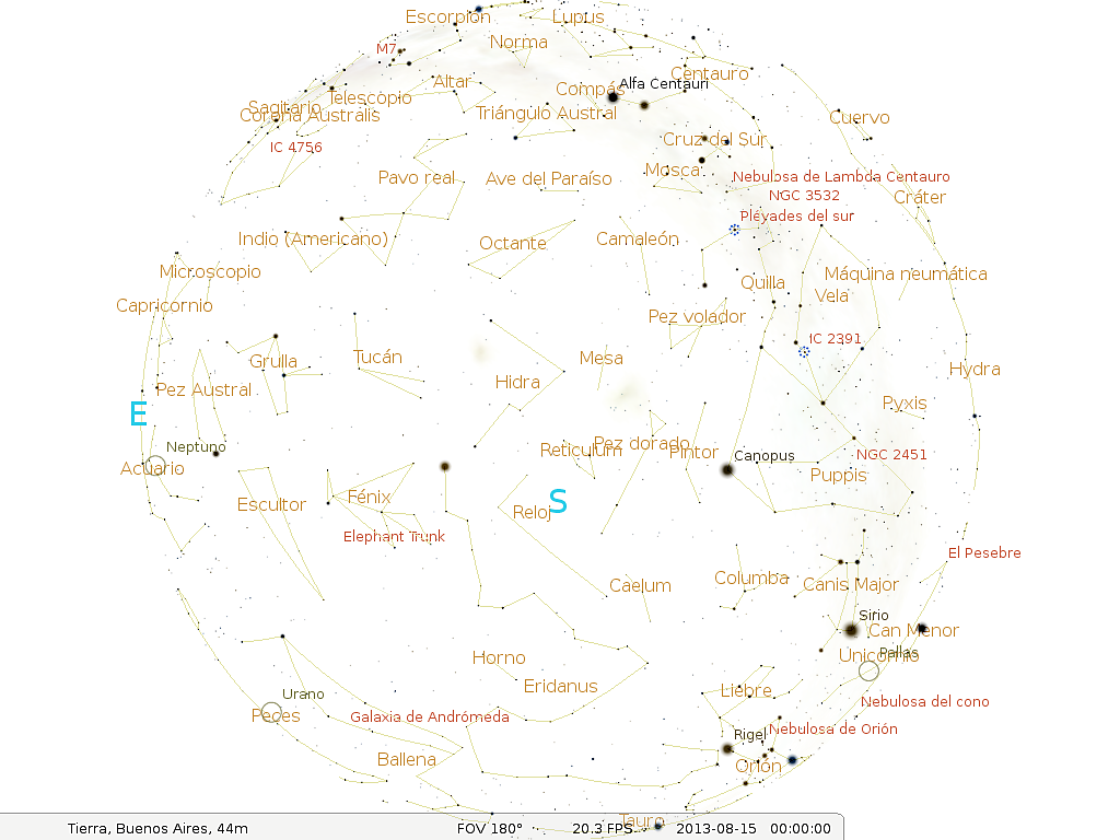 Las efemérides astronómicas para el mes de agosto en el hemisferio sur Las efemérides astronómicas para el mes de agosto en el hemisferio sur