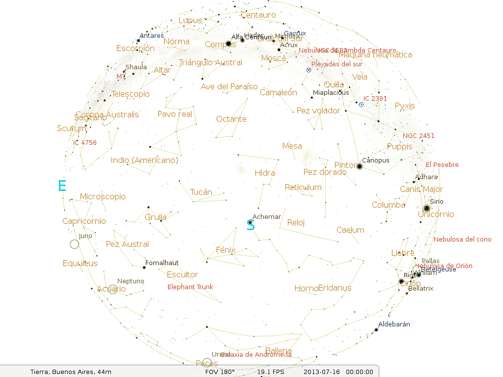 Las efemérides astronómicas para el mes de julio en el hemisferio sur Las efemérides astronómicas para el mes de julio en el hemisferio sur