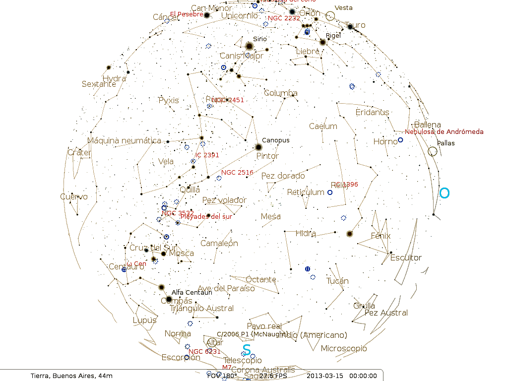 Las efemérides astronómicas para el mes de marzo en el hemisferio sur Las efemérides astronómicas para el mes de marzo en el hemisferio sur