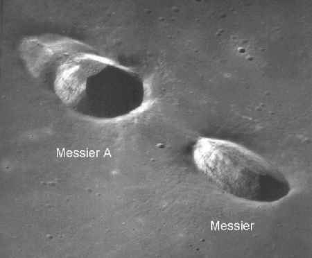 Cráteres Messier en la Luna