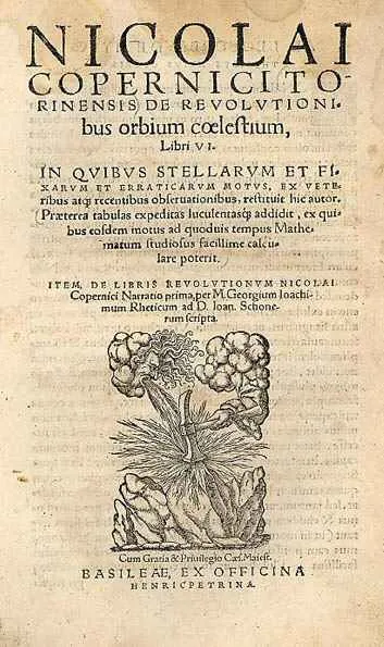 Página de 'De revolutionibus orbium coelestium' de la segunad edición, impreso en Basilia en 1566 De revolutionibus orbium coelestium