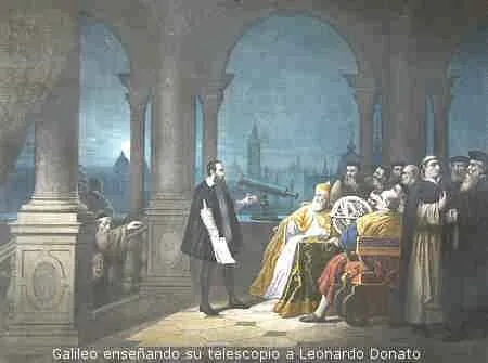 Galileo Galilei enseñando su telescopio a Leonardo Donato Galileo Galilei enseñando su telescopio a Leonardo Donato