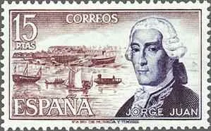 Sello de correos dedicado a Jorge Juan Sello de correos dedicado a Jorge Juan