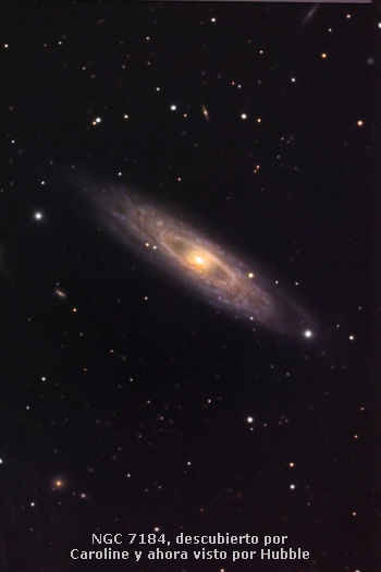 NGC 7184, descubierto por Caroline y ahora visto por Hubble NGC 7184