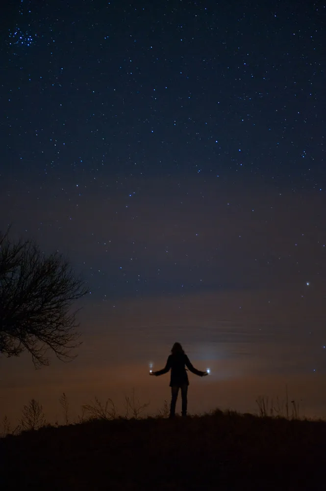 Júpiter y Venus vistos desde la Tierra