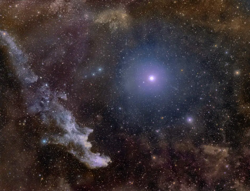 Rigel e IC 2118, la Nebulosa Cabeza de Bruja