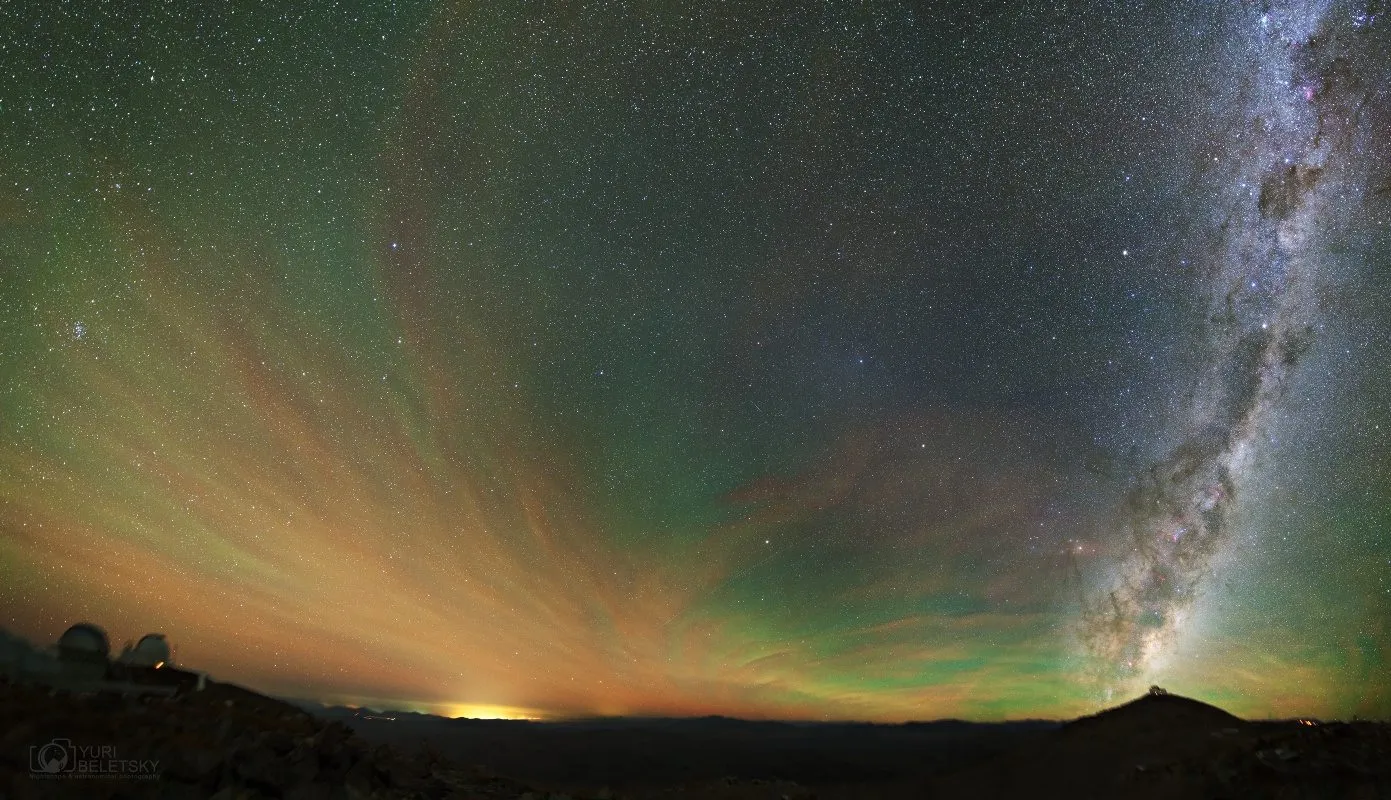 Airglow, Gegenschein y la Vía Láctea