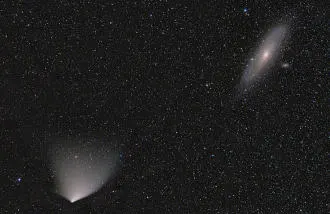El Cometa PanSTARRS junto a la Galaxia de Andrómeda