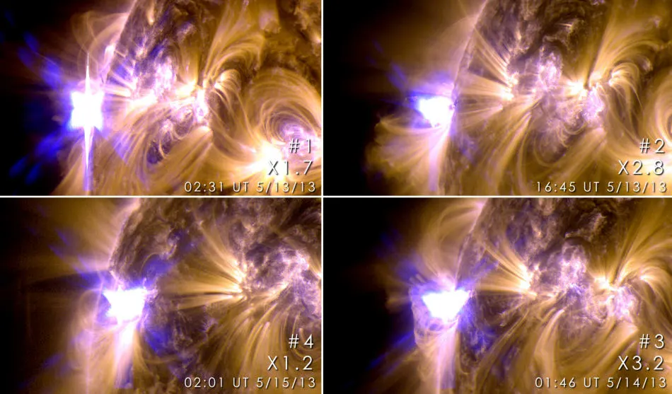 16 de mayo de 2013: Cuatro Erupciones de Clase X