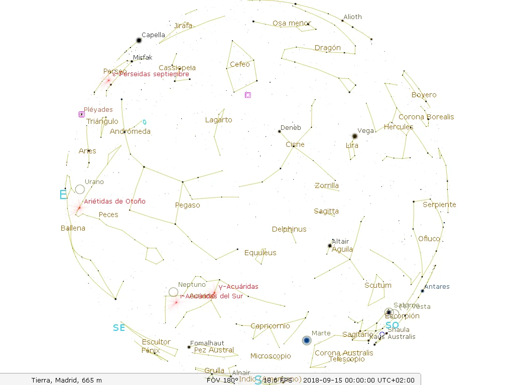 Las efemérides astronómicas para el mes de septiembre en el hemisferio norte