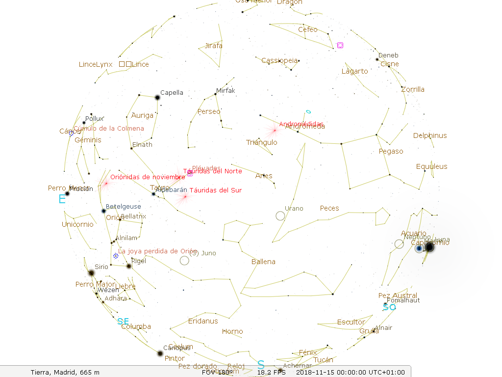 Las efemérides astronómicas para el mes de noviembre en el hemisferio norte Las efemérides astronómicas para el mes de noviembre en el hemisferio norte